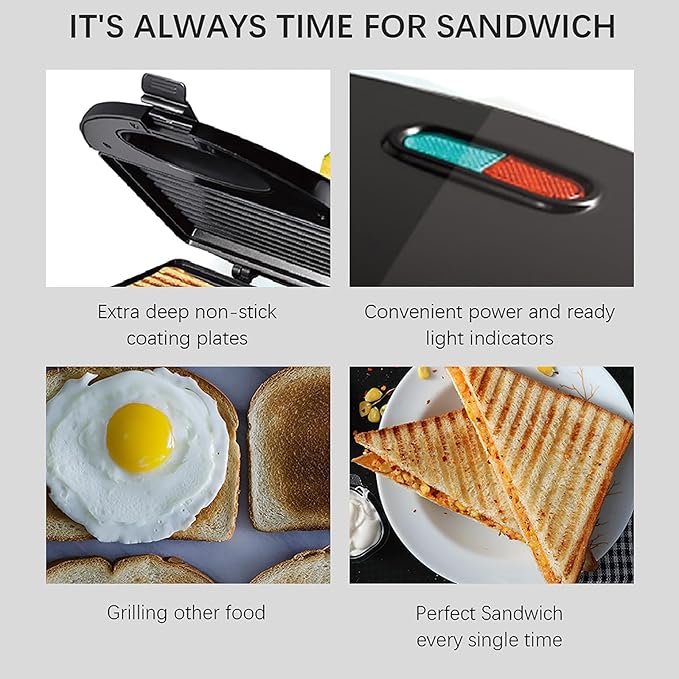Sandwich Maker, Compact Electric Grill