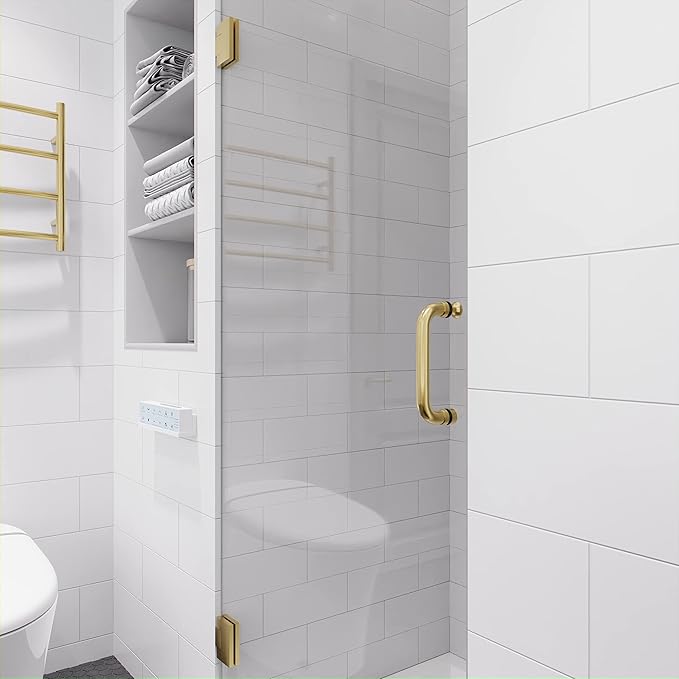 ANZZI 70" x 24" Frameless Shower Door in Brushed Gold, Water Repellent Glass