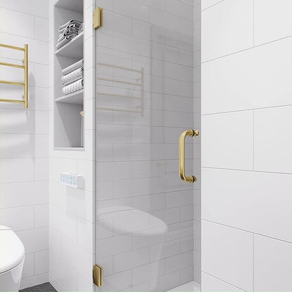ANZZI 70" x 24" Frameless Shower Door in Brushed Gold, Water Repellent Glass