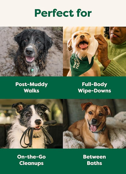 Earth Rated Pet Wipes for Dogs and Cats, Hypoallergenic, Cleaning and Hydrating