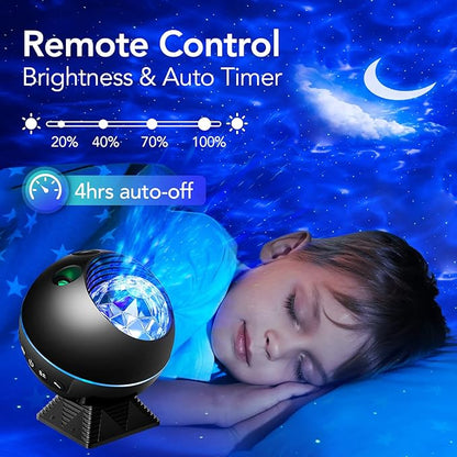 One Fire Star Projector Lights for Bedroom, 43 Lighting Modes Galaxy Star Projector Night Light,Remote Timer Clouds Lamp for Kids Room Decor,360° Rotation LED Christmas Gifts for Kids Teen,Black