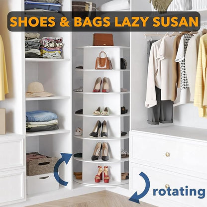 SpaceAid 6 Tier Rotating Shoe Rack Tower, Spinning Shoe Display Lazy Susan