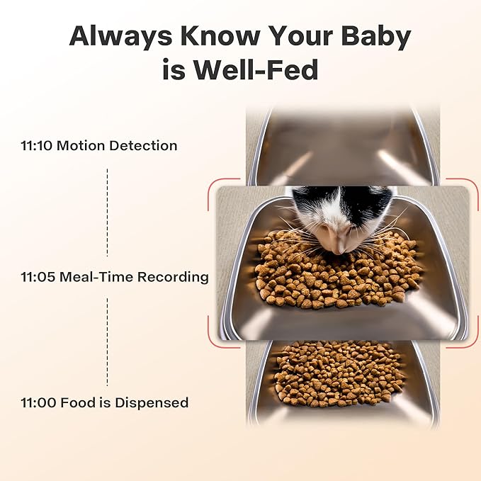 Automatic Cat Feeder with Camera, 5G WiFi Automatic Dog Feeder, 7L Cat Food