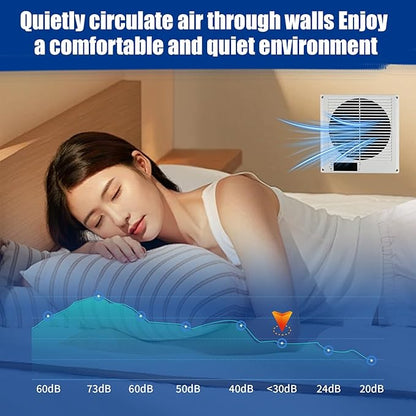 Thiadrs Room to Room Fan 8" Air Vent Fan, 10-Speed Quiet Airflow