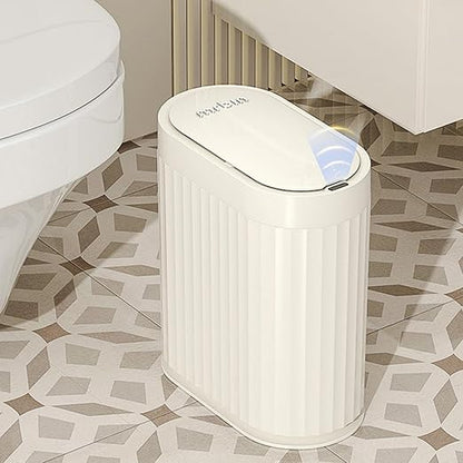 MRBIN Small Trash Can for Bathroom, Automatic Touch Less Garbage Bin