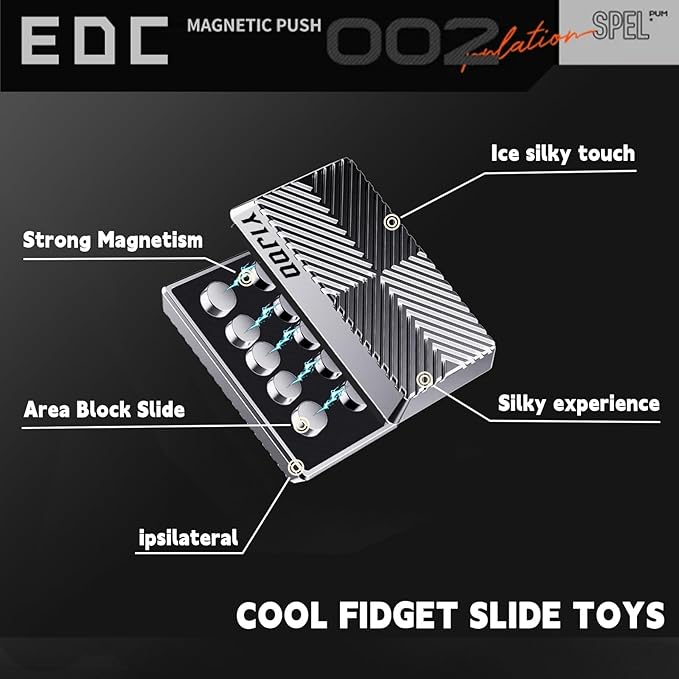 Fidget Slider, Metal Fidget Toy Adults-Smooth Operation