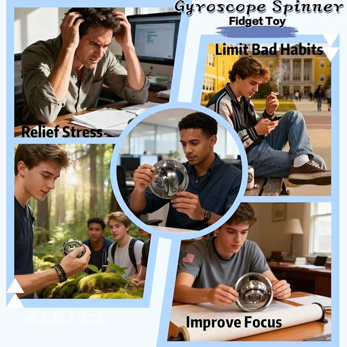 MagLev Fidget Spinner for Adults, CNC Stainless Steel Gyroscope