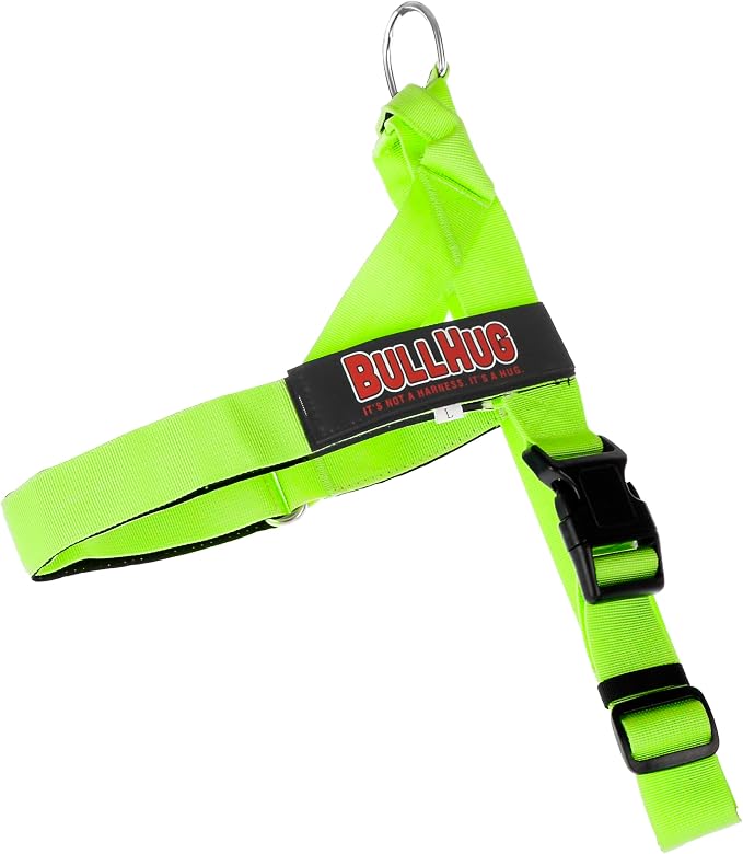 Adjustable Dog Harness– No Pull, No Choke – for English Bulldogs, French Bulldogs, Pugs & Broad-Chested Breeds – Easy, Safe Walks (NEON Green, Medium)