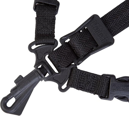 Neotech Soft Harness – Padded Shoulder Harness with Adjustable Strap Hook, Swivel Hook for Saxophone Strap, Baritone Saxophone Strap, Clarinet Neck Strap – (XL - Black) - Made in the USA