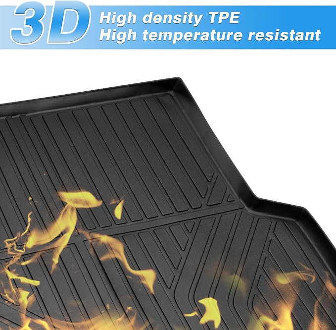 Powerty Cargo Mat Compatible for Kia NIRO 2023 2024 2025 2026 (Not for NIRO EV& NIRO Plug-in Hybrid Accessories All Weather Cargo Liner TPE Rear Trunk Mat