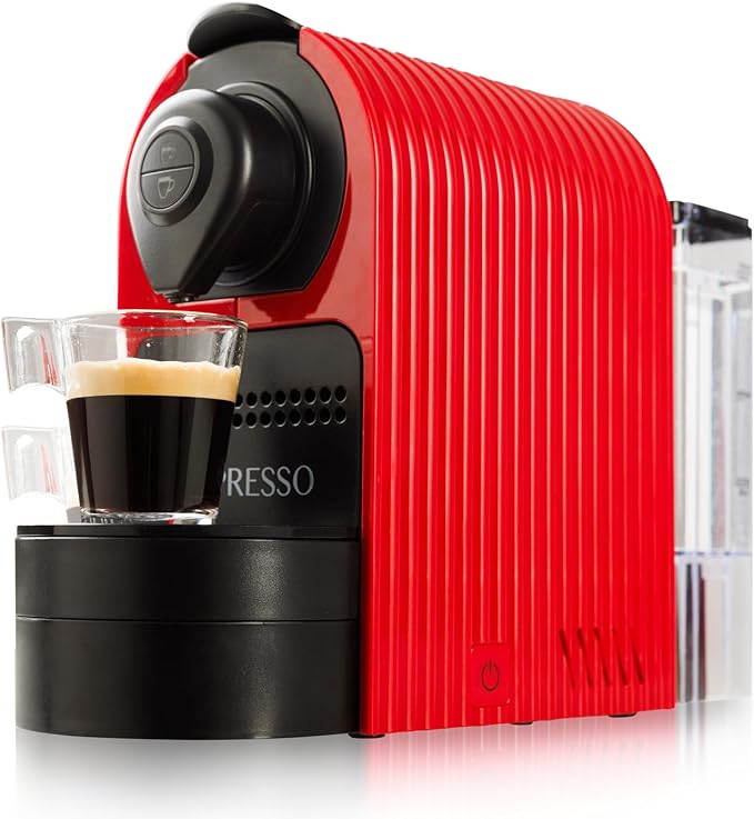 Mixpresso Red Espresso Coffee Machine – Compact 1400W Single Serve Coffee Maker