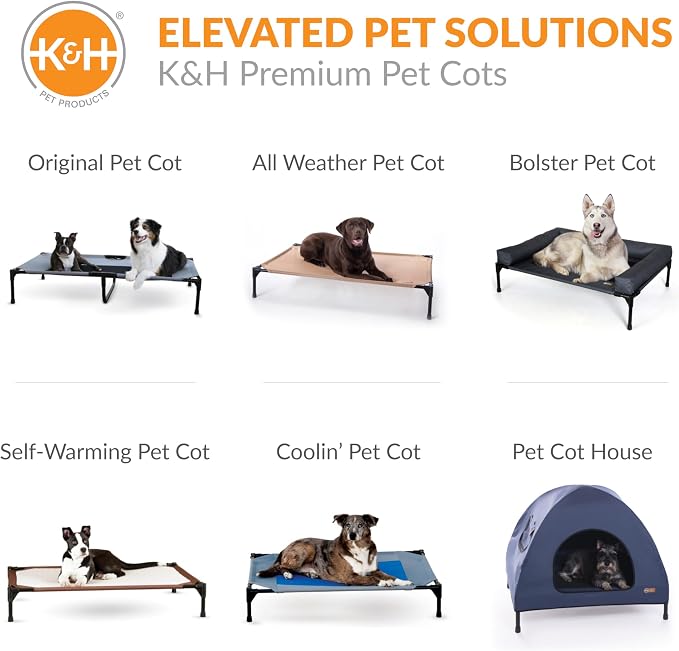 K&H Pet Products Dog Cot Pad (Cot Sold Separately), Pillow-Top Comfort Bed for K&H Small Elevated Dog Beds, Soft & Fluffy, Secure Fit Straps, Machine Washable, Portable - Small 22 X 17in Tan Fleece
