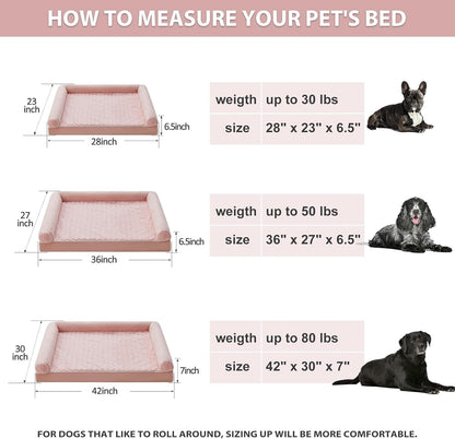BFPETHOME Dog Beds for Large Dogs, Orthopedic Dog Bed for Medium Large Dogs,Big Waterproof Couch Pet Bed with Removable Washable Cover