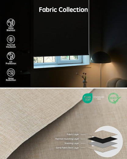 Yoolax Motorized Blinds with Remote, Automatic Window Shades Compatible with