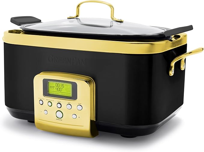 GreenPan Elite 8-in-1 Programmable 6QT Electric Slow Cooker, Dishwasher Safe