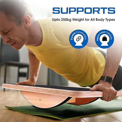 Wooden Balance Board for Adults, Wobble Board for Core Strength & Stability