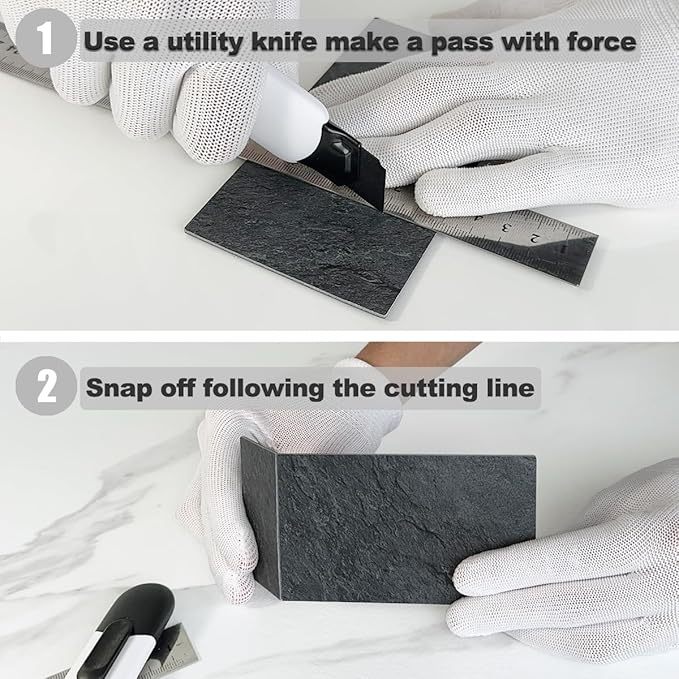 AULIGET 200 Pieces Black Slate Peel and Stick Backsplash Wall Tiles, Laundry