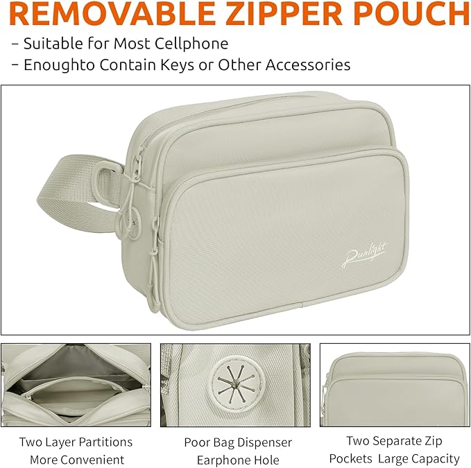 Dog Training Treat Pouch Fanny Pack,Dog Waist Belt,Dogs Walking Bag Crossbody with Poop Bags,Puppy Treat Bag Training Pouch (Khaki)