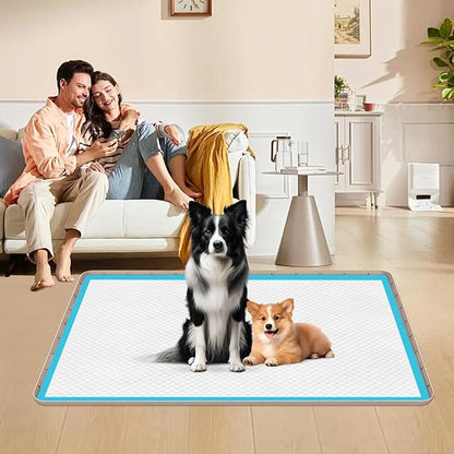 Pee Pad Holder for Dogs 34''x22'' Silicone Puppy Pee Pad Tray, Khaki | Extra Large Dog Potty Tray Leak-Proof, High Edge, No Spill Training Pads for Floor Protection, No Pee Pads