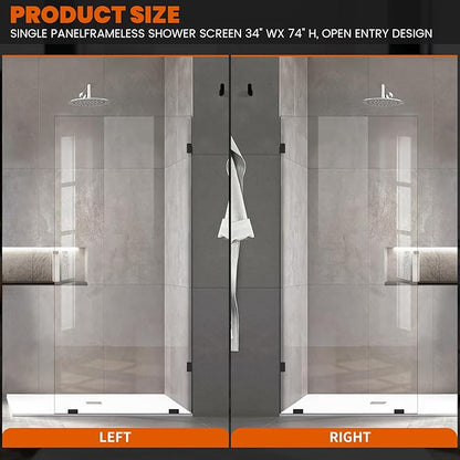Bathroom Shower Glass Door 34 * 80"