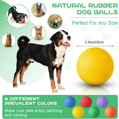 Shappy 12 Pieces Rubber Dog Tennis Balls for Dog Colorful Catching Pet Balls for Fetch Training 2.4 Inch Interactive Bounce and Floatable Toy for Park Beach