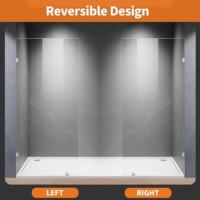 Shower Glass Panel, 30.5" W x 78.75" H Fixed Shower Screen Panel