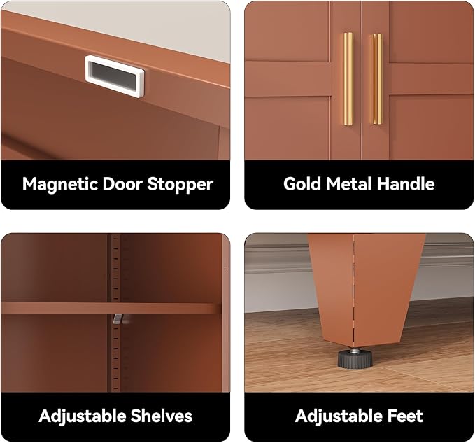 COFaR 71" Classic Pantry Cabinet in Brown, 5-Tier Storage