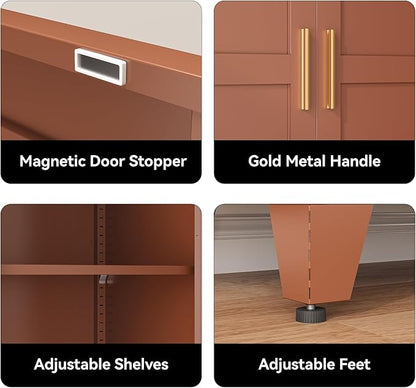 COFaR 71" Classic Pantry Cabinet in Brown, 5-Tier Storage
