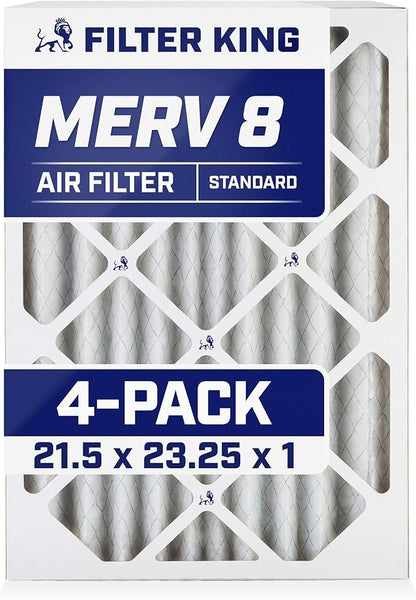 Filter King 21.5x23.25x1 Air Filter | 4-PACK | MERV 8 HVAC Pleated A/C Furnace
