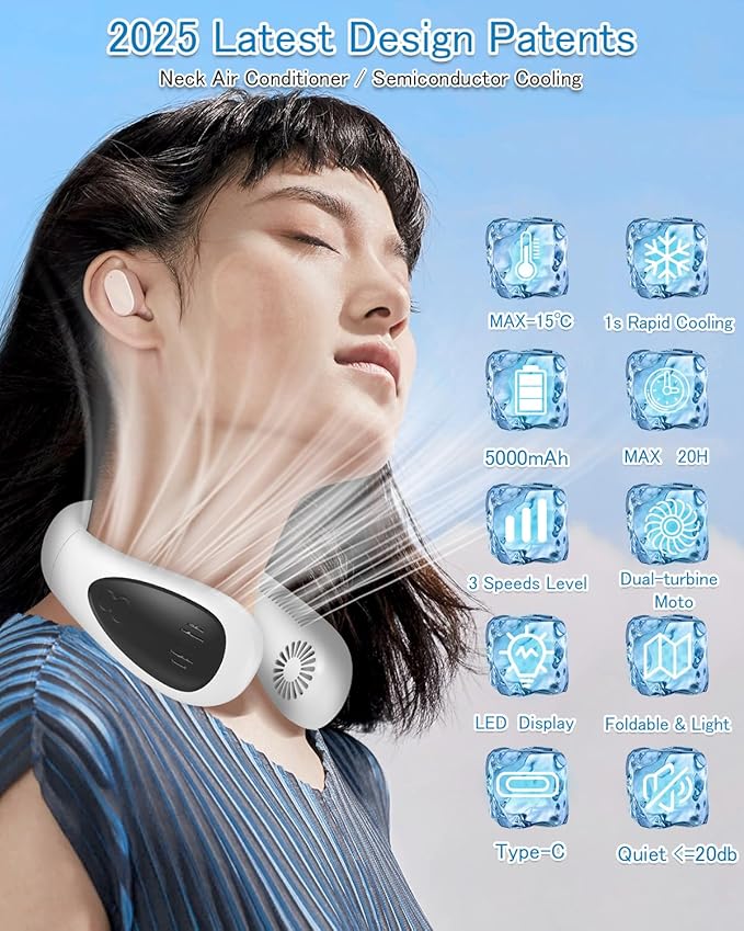 GAITIR Neck Air Conditioner, Portable Neck Fan
