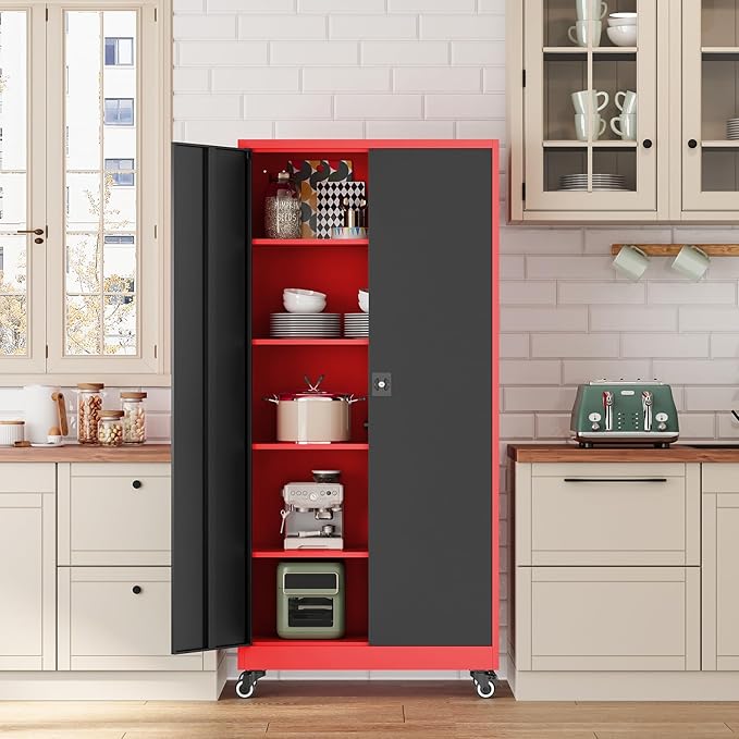 Metal Rolling Storage Cabinet-74.6” Tall Steel File Cabinets