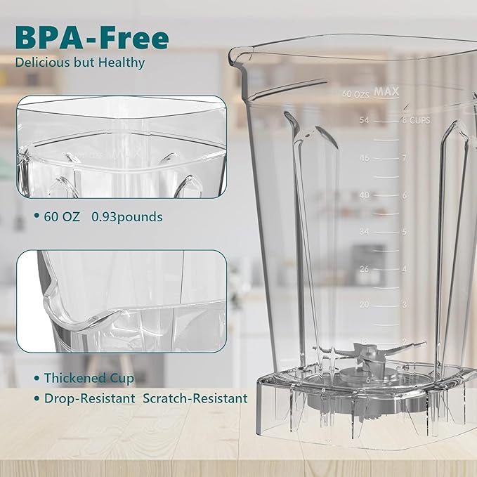 OMMO Blender 1800W, Professional High Speed Countertop Blender