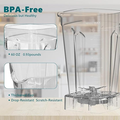 OMMO Blender 1800W, Professional High Speed Countertop Blender