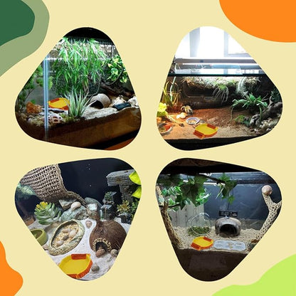 Hermit Crab Water Tank Hermit Crab Habitat Reptile Food Dish Accessories for Hermit Crab Turtle Lizard Water Tank Cage (Yellow, 6.1 x 5.71 x 0.79 inches)