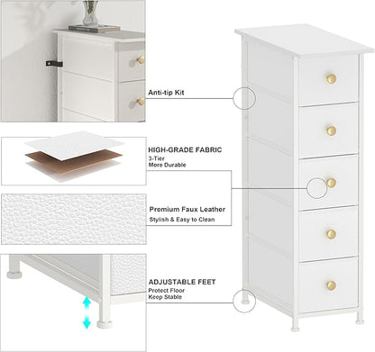 GiftGo Narrow Dresser Cabinet Vertical Slim Dresser Chest of Drawers Skinny