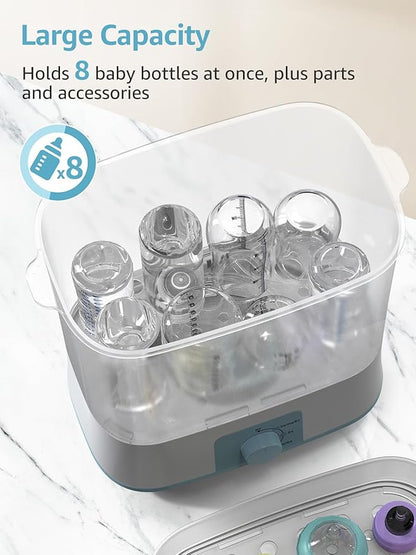 Grownsy Adjustable 4 in 1 Large Bottle Sterilizer and Dryer, 8 Bottles Capacity