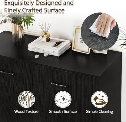 Giantex Modern Storage Cabinet, Anti-Tipping Device, Sturdy Metal Hings