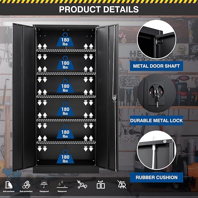 Metal Storage Cabinet-71” Tall Steel File Cabinets