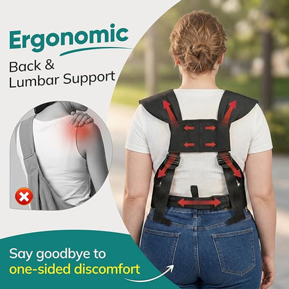 Dog Sling Carrier Front with Thicken Bottom Support for Small Dogs 5-12 lb | Adjustable, Hands Free, Comfortable Wearable, Lightweight, Vet Visits, Anxiety, Travel, Hiking, Safety Clip Black