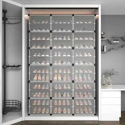 ROJASOP Portable Shoe Rack Organizer, 72 Pairs Covered Shoe Rack Shoe Organizer