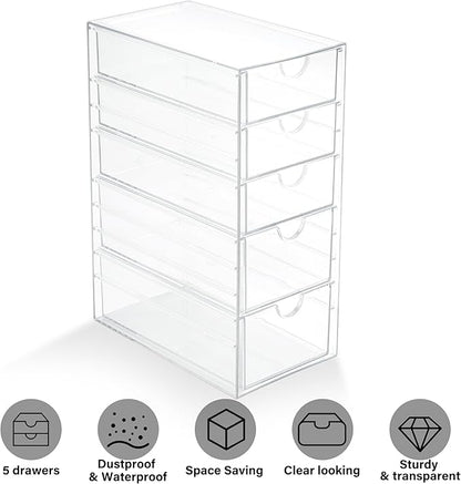 Prsildan Acrylic Drawer Makeup Organizer