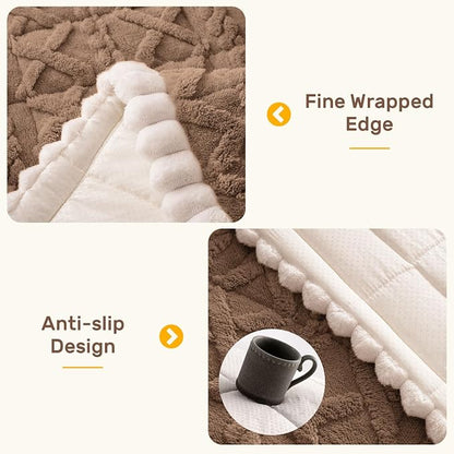 Couch Cover for Dogs, Washable Non Slip Sofa Covers for 2 Cushion Couch Pet Friendly Fuzzy Sofa Protector&Bed Mat for Pets (27.6"x59.06" Coffee)