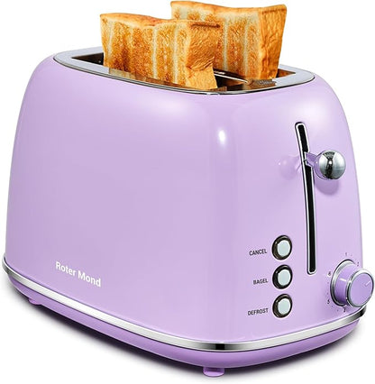 Roter Mond 2 Slice Toaster Retro Stainless Steel