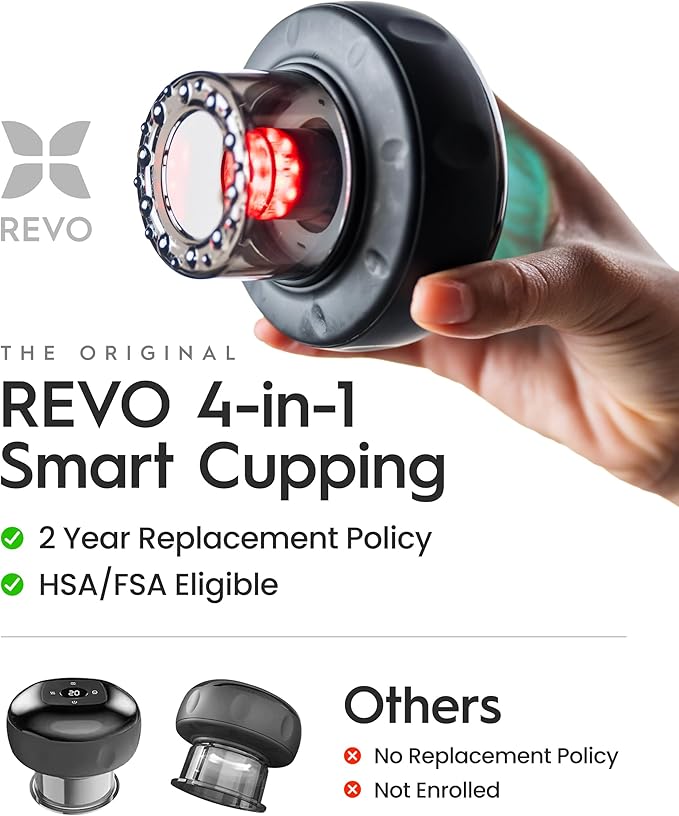 REVO The Original 4-in-1 Smart Cupping Therapy Massager, Muscle Soreness