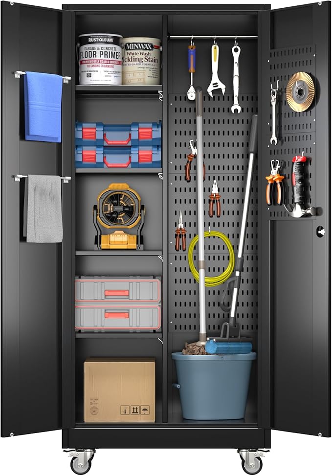 SUXXAN Broom Closet Storage Cabinet