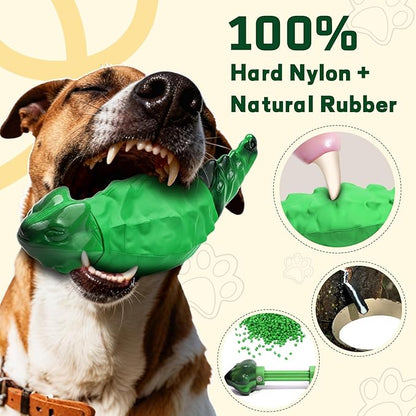 Dog Chew Toys for Aggressive Chewers, Indestructible Lizard Shape Tough Dog Toy with Natural Scents, Durable Chew Bones to Keep Large Dogs Busy, for Super Chewers 20-80Lbs - Bacon