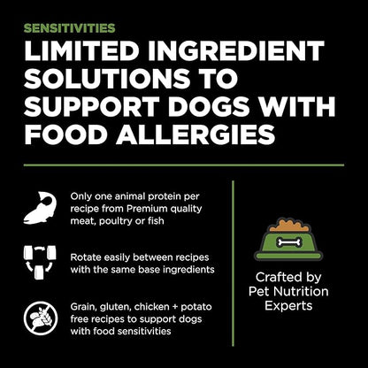 Go! Solutions Sensitivities Limited Ingredients, Grain-Free Dry Dog Food, Turkey Recipe for Sensitive Stomach, 3.5 lb Bag