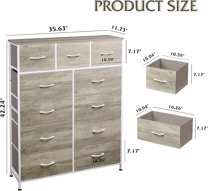 WLIVE Tall Dresser for Bedroom, Fabric Dressers Storage Tower, Dresser & Chest