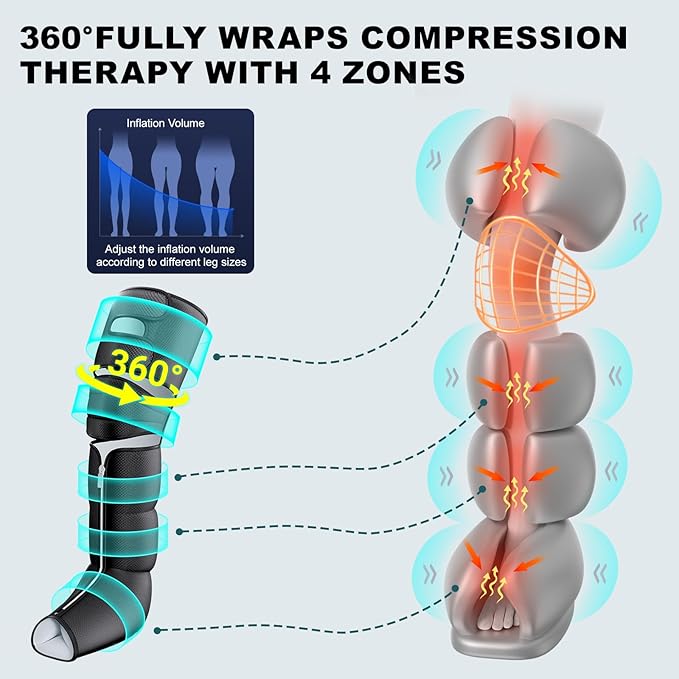 Leg Massager with Heat and Compression, Foot Massager