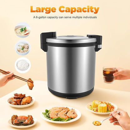 Commercial Rice Warmer, 6 Gal Stainless Steel Electric Rice Warmers